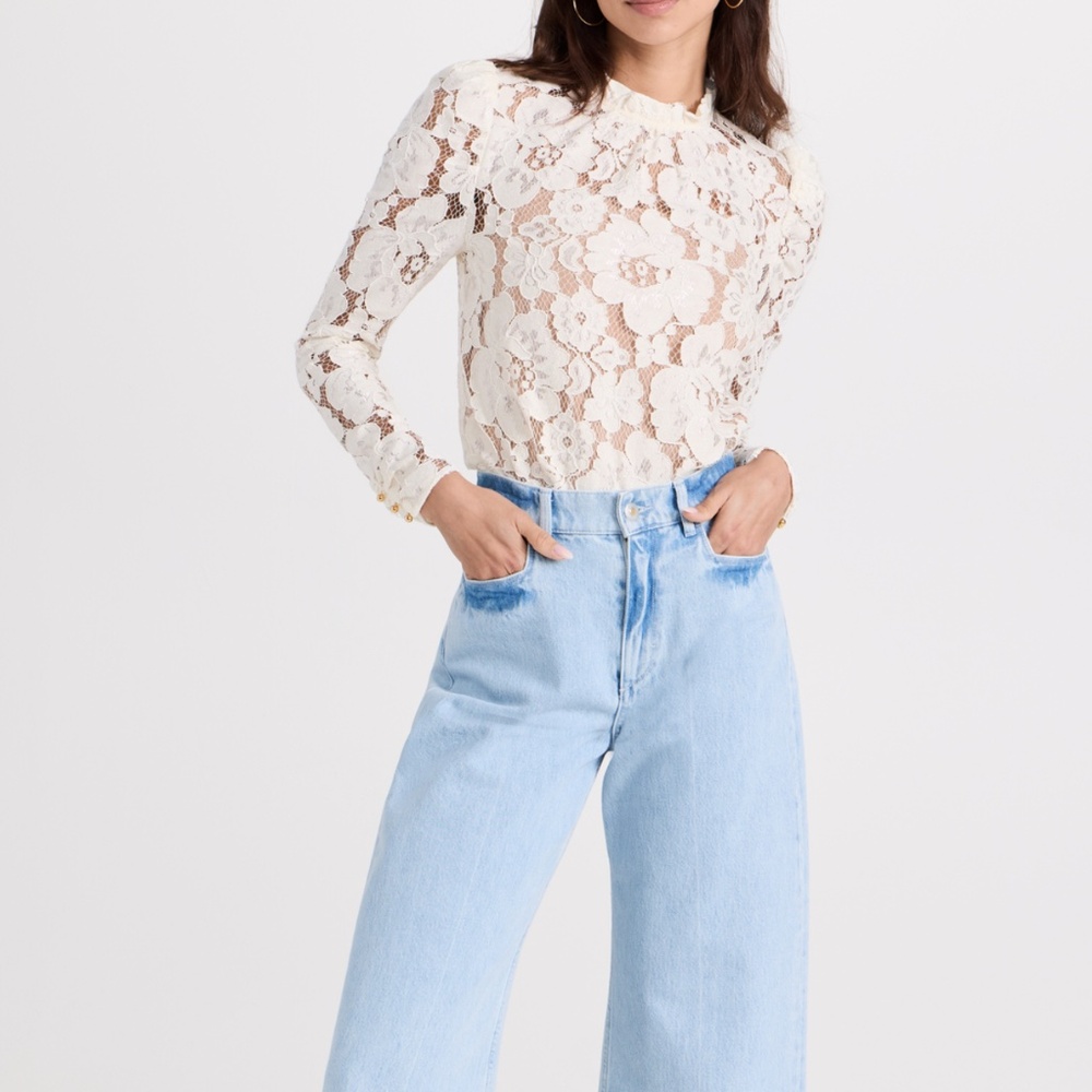 WAYF Cream Lace Blouse